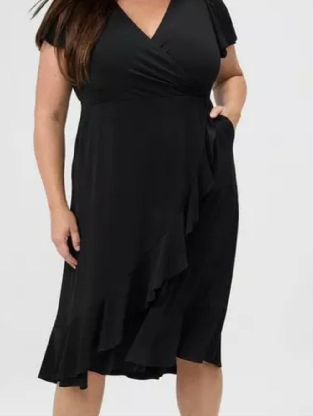 Torrid Black Faux Wrap-style Dress NWT Size 2 - Picture 2 of 6